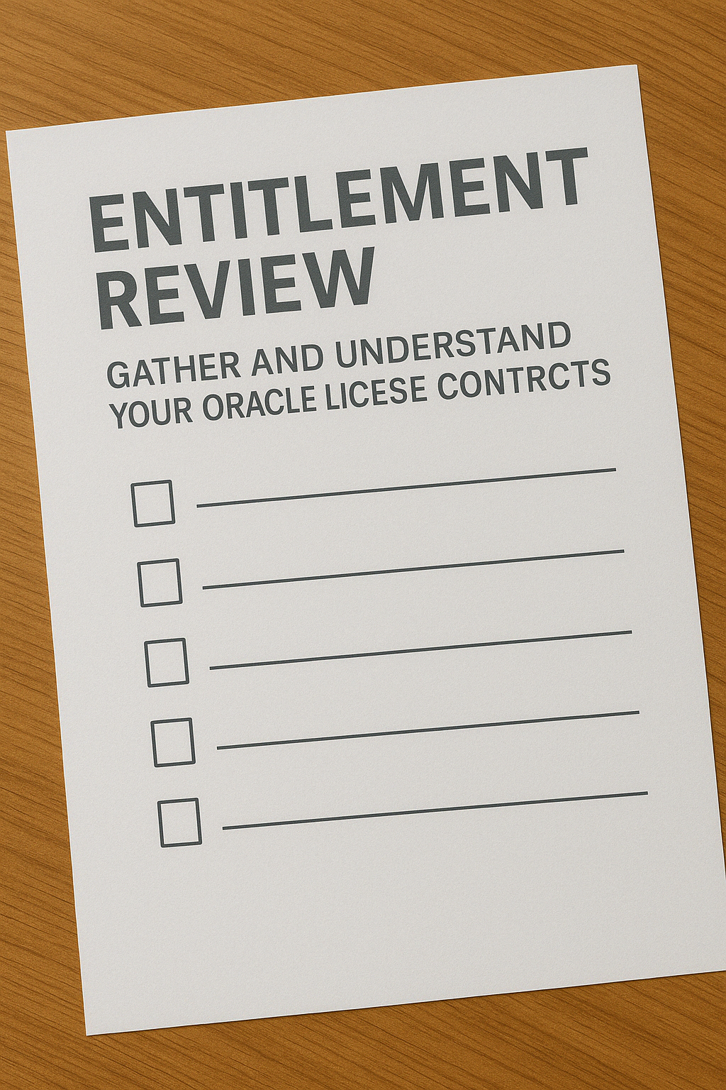 Entitlement Review Gather and Understand Your Oracle License Contracts