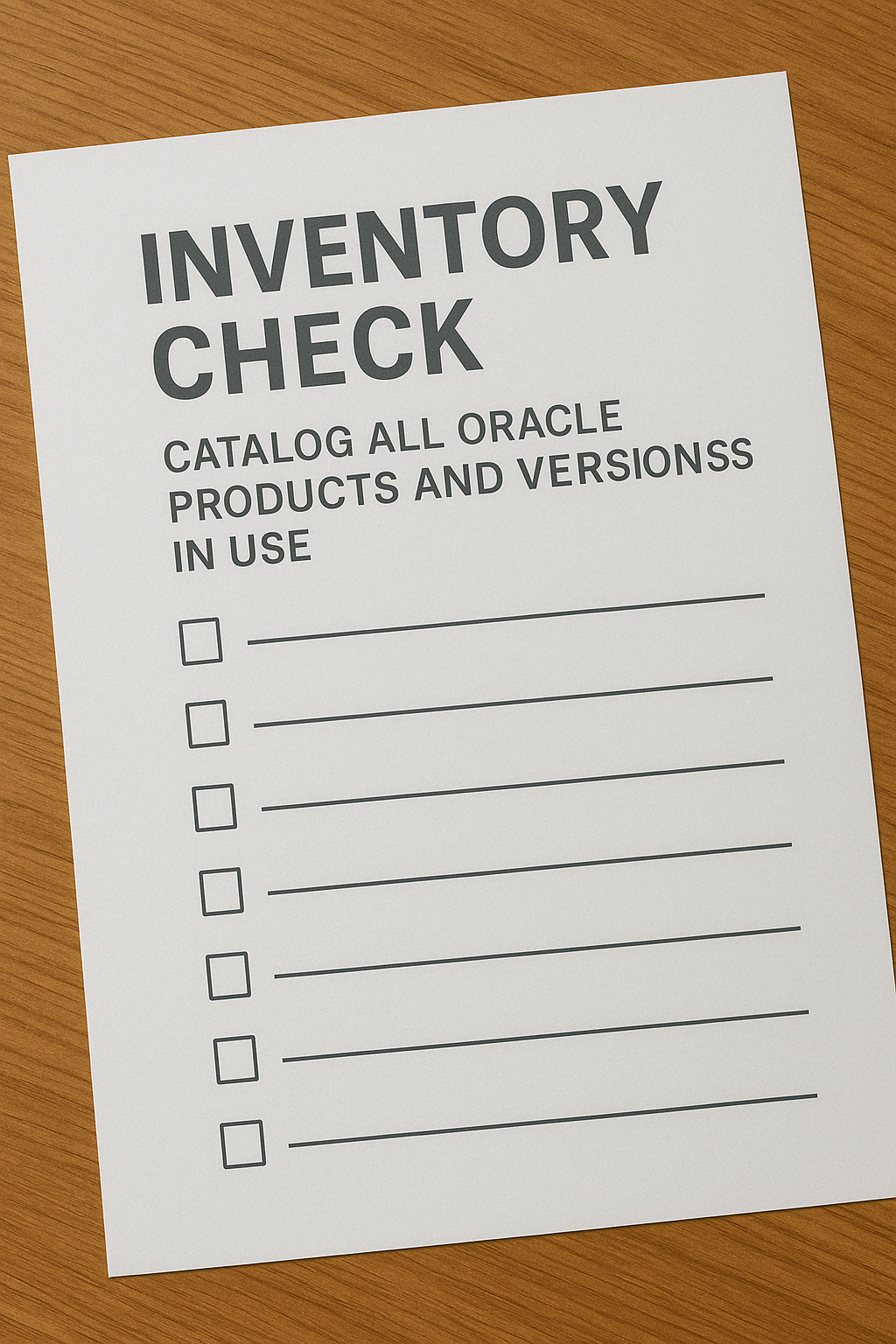 Inventory Check Catalog All Oracle Products and Versions in Use