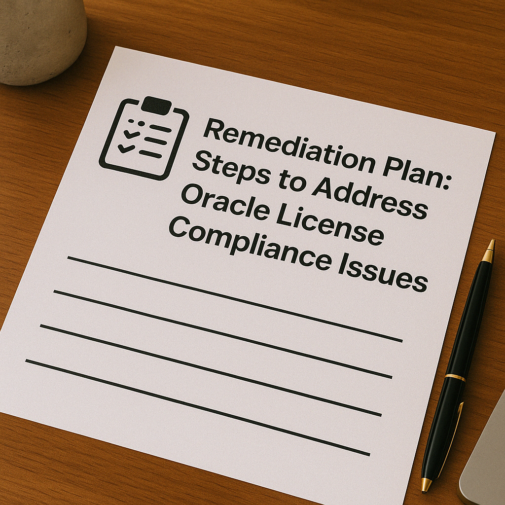 Remediation Plan Steps to Address Oracle License Compliance Issues