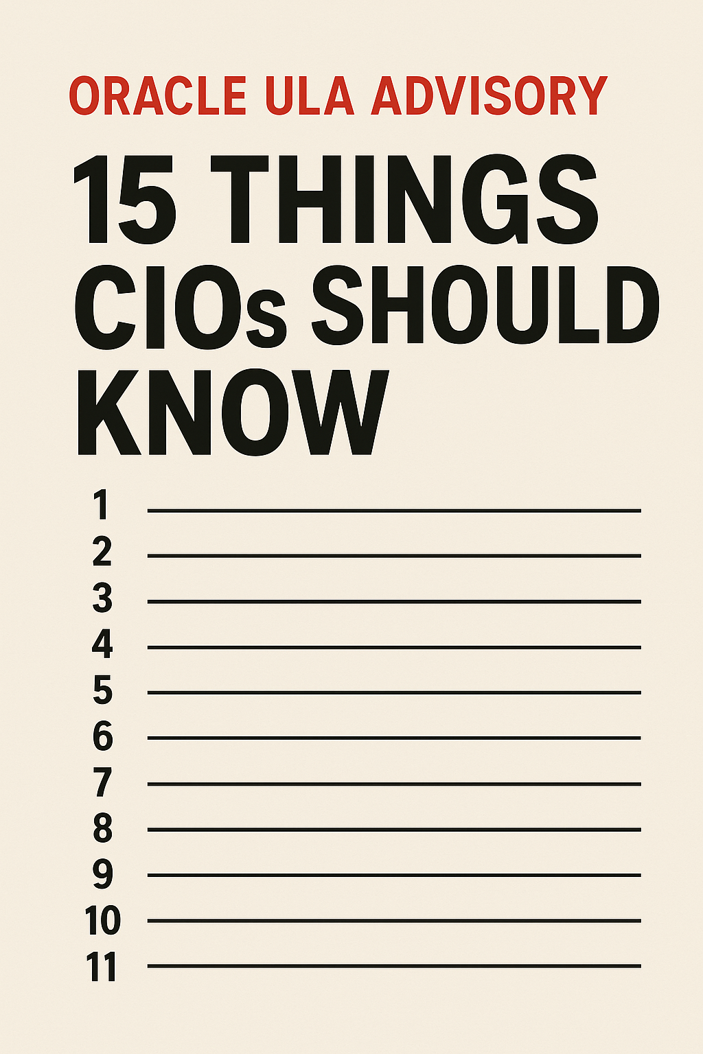 Oracle ULA Advisory 15 Things CIOs Should Know