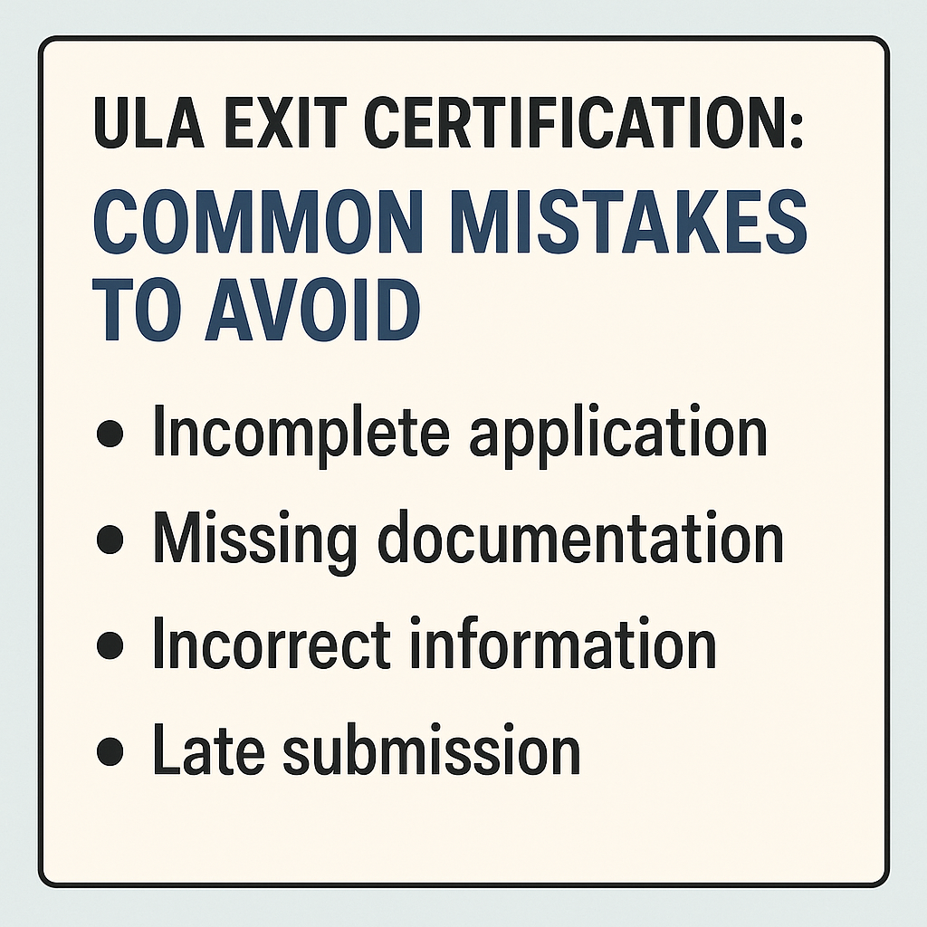 ULA Exit Certification Common Mistakes to Avoid